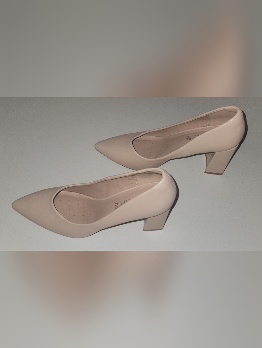 Dream Pairs Pointed Toe Nude Shade Women's Pumps Block Heels Size 8 - Picture 8 of 10